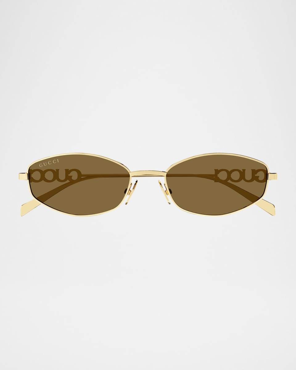 Logo Oval Metal Sunglasses